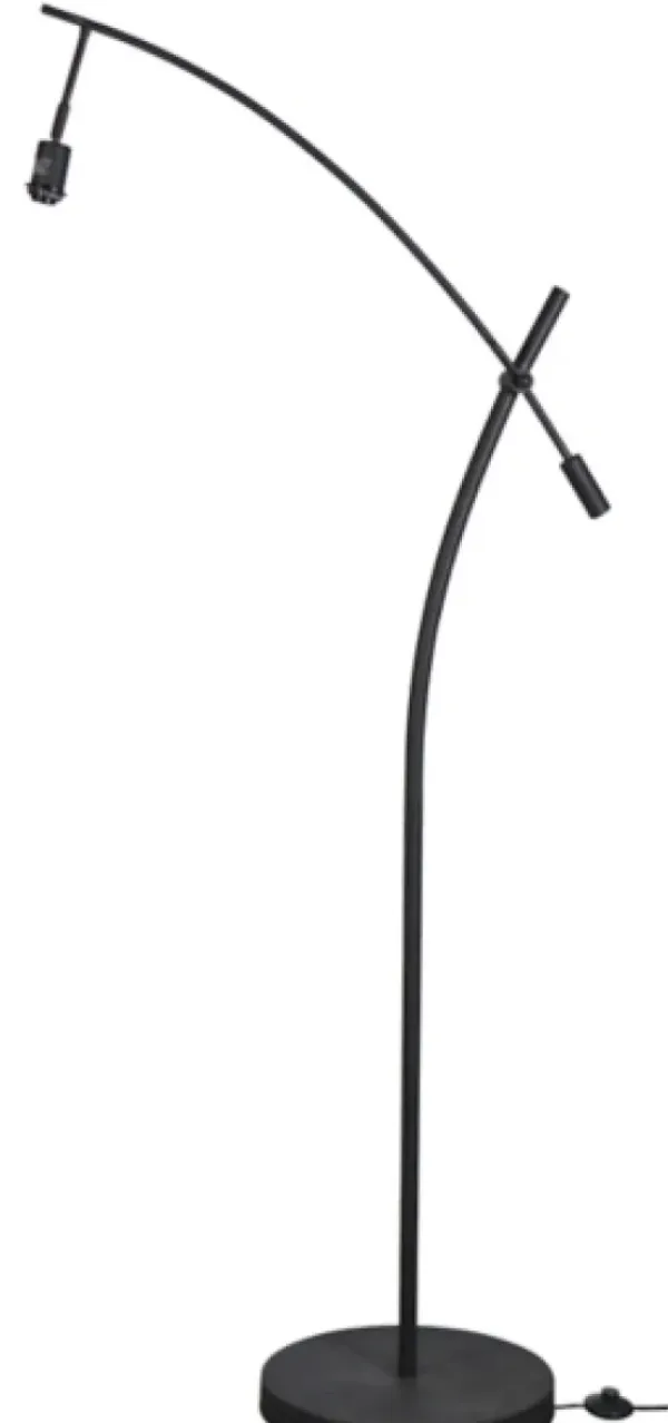 Floor Lamps-Kirkland's Home Black Metal Adjustable Task Shade Floor Lamp Gray