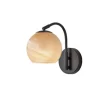 Sconces-Kirkland's Home Black Metal And Frosted Glass Globe Sconce