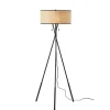 Floor Lamps-Kirkland's Home Black Metal And Rat Tripod Floor Lamp Tan
