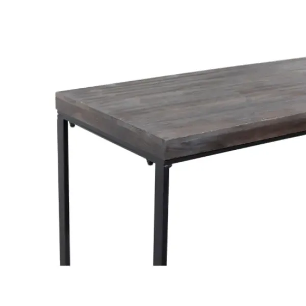 Console Tables-Kirkland's Home Black Metal And Wood Contemporary Console Table Black/Gray