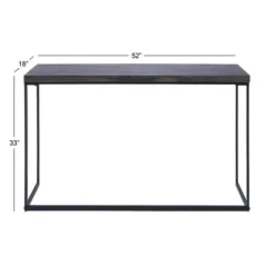 Console Tables-Kirkland's Home Black Metal And Wood Contemporary Console Table Black/Gray
