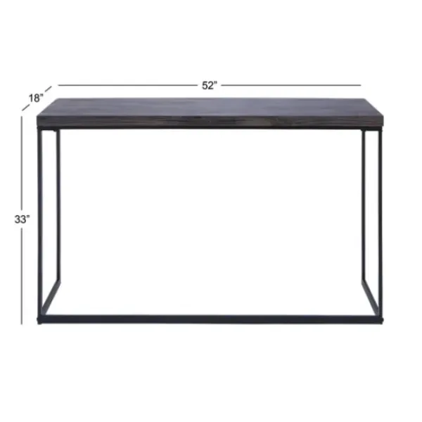Console Tables-Kirkland's Home Black Metal And Wood Contemporary Console Table Black/Gray