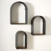 Shelves-Kirkland's Home Black Metal Arch Shelves, Set Of 3