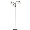 Floor Lamps-Kirkland's Home Black Metal 3-Arm Frosted Shade Floor Lamp White