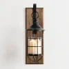 Sconces-Kirkland's Home Black Metal Caged Wall Sconce