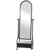 Full Length & Floor Mirrors-Kirkland's Home Black Metal Cheval Frame Mirror With Drawer