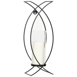Sconces-Kirkland's Home Black Metal Crisscross Sconces, Set Of 2