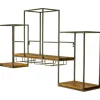 Shelves-Kirkland's Home Black Metal Cubed Wood With Wine Bar