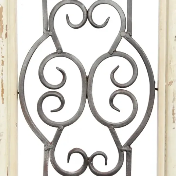Wall Plaques-Kirkland's Home Black Metal Farmhouse Scroll Wall Plaque White/Black
