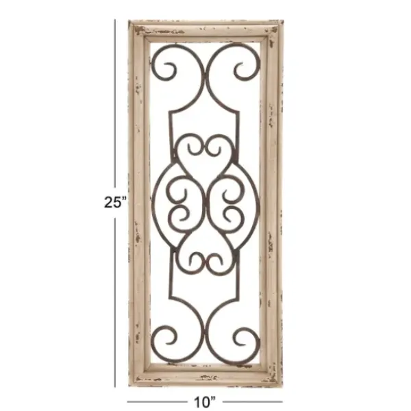 Wall Plaques-Kirkland's Home Black Metal Farmhouse Scroll Wall Plaque White/Black