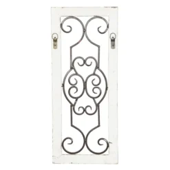 Wall Plaques-Kirkland's Home Black Metal Farmhouse Scroll Wall Plaque White/Black