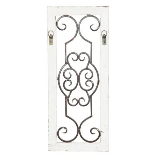 Wall Plaques-Kirkland's Home Black Metal Farmhouse Scroll Wall Plaque White/Black