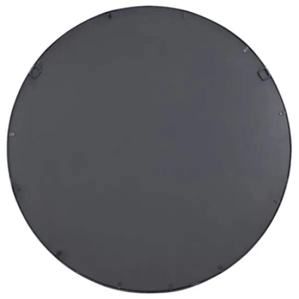 Decorative Mirrors-Kirkland's Home Black Metal Grid Overlay Round Mirror