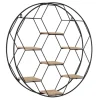 Shelves-Kirkland's Home Black Metal Hexagonal Frame Wall Shelf