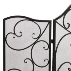 Fireplace Accessories-Kirkland's Home Black Metal Mesh Fireplace Screen
