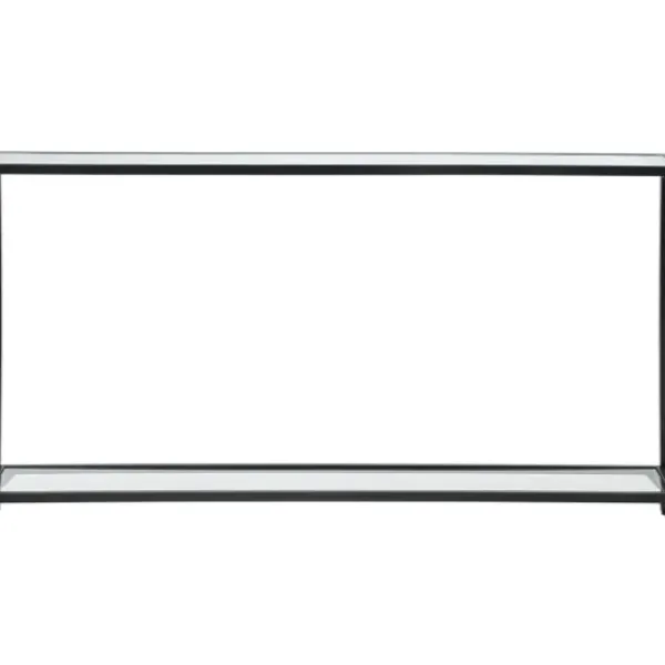 Console Tables-Kirkland's Home Black Metal Mirrored Top Console Table