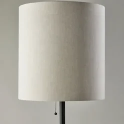 Floor Lamps-Kirkland's Home Black Metal Modern Accented Floor Lamp Black/Tan