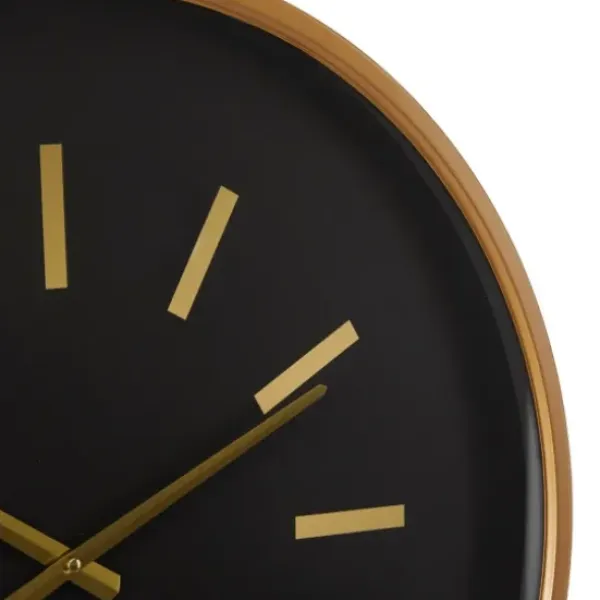 Clocks-Kirkland's Home Black Metal Modern Thomas Wall Clock