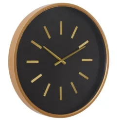 Clocks-Kirkland's Home Black Metal Modern Thomas Wall Clock