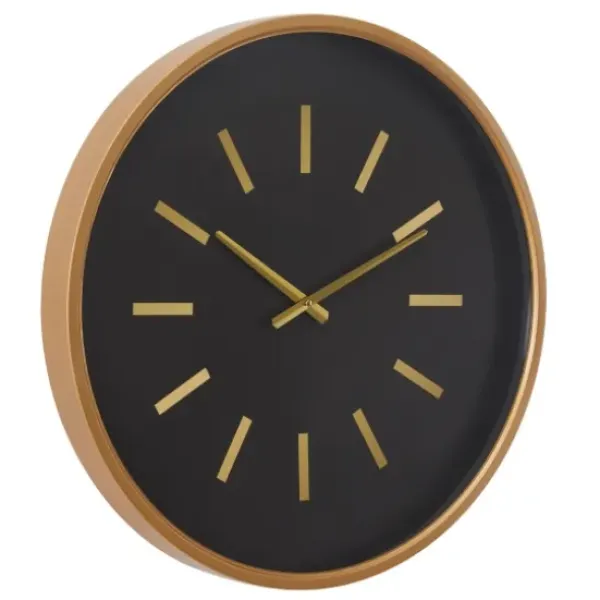 Clocks-Kirkland's Home Black Metal Modern Thomas Wall Clock