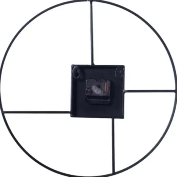 Clocks-Kirkland's Home Black Metal Open Back Abstract Wall Clock