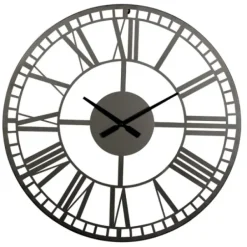 Clocks-Kirkland's Home Black Metal Open Frame Wall Clock