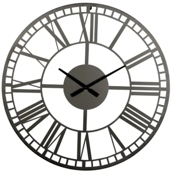 Clocks-Kirkland's Home Black Metal Open Frame Wall Clock