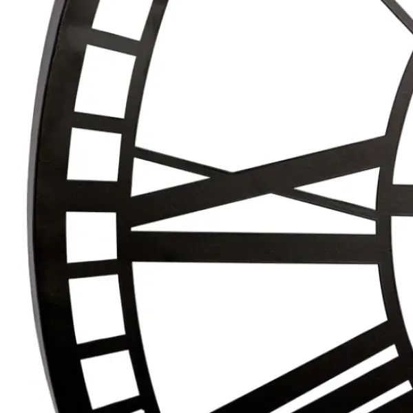 Clocks-Kirkland's Home Black Metal Open Frame Wall Clock