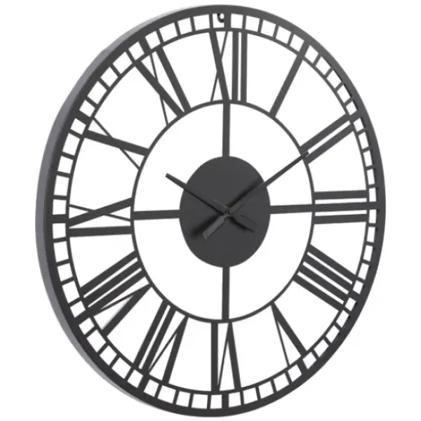 Clocks-Kirkland's Home Black Metal Open Frame Wall Clock