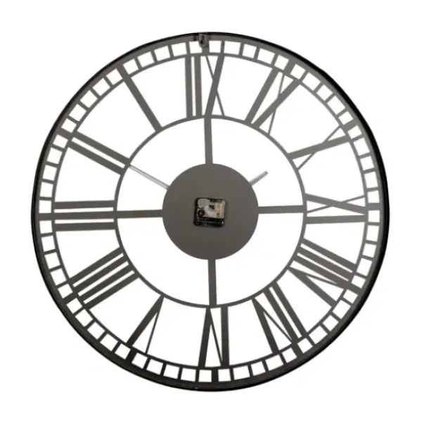 Clocks-Kirkland's Home Black Metal Open Frame Wall Clock