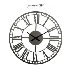 Clocks-Kirkland's Home Black Metal Open Frame Wall Clock