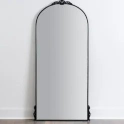 Decorative Mirrors-Kirkland's Home Black Metal Ornate Arch Large Mirror