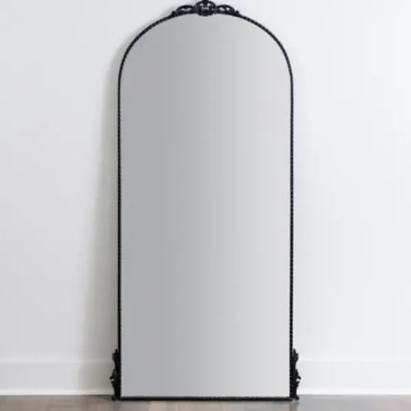 Decorative Mirrors-Kirkland's Home Black Metal Ornate Arch Large Mirror