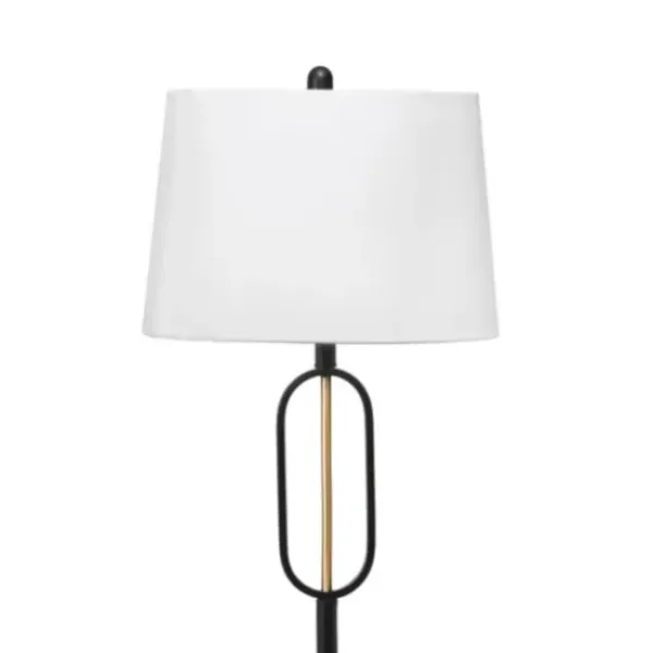 Floor Lamps-Kirkland's Home Black Metal Oval Gold Center Floor Lamp White