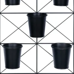 Wall Storage-Kirkland's Home Black Metal Panel 5-Pot Wall Planter
