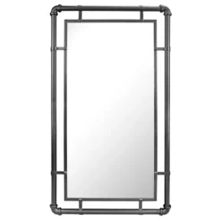 Decorative Mirrors-Kirkland's Home Black Metal Pipe Connected Mirror