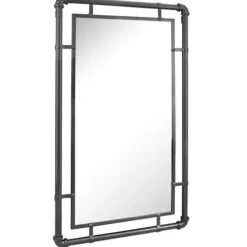 Decorative Mirrors-Kirkland's Home Black Metal Pipe Connected Mirror