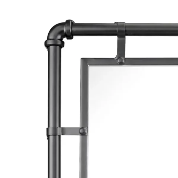 Decorative Mirrors-Kirkland's Home Black Metal Pipe Connected Mirror