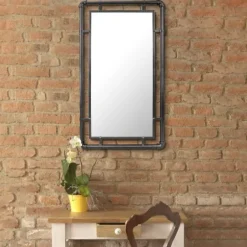 Decorative Mirrors-Kirkland's Home Black Metal Pipe Connected Mirror