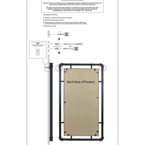 Decorative Mirrors-Kirkland's Home Black Metal Pipe Connected Mirror
