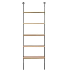 Shelves-Kirkland's Home Black Metal Pipe Frame Brown Wood Wall Shelf