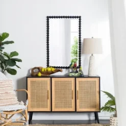 Decorative Mirrors-Kirkland's Home Black Metal Rectangle Beaded Wall Mirror
