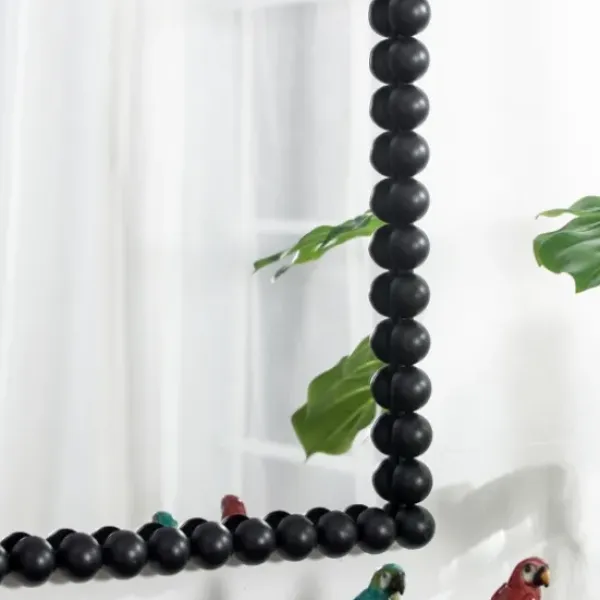 Decorative Mirrors-Kirkland's Home Black Metal Rectangle Beaded Wall Mirror
