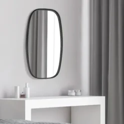 Decorative Mirrors-Kirkland's Home Black Metal Rectangular Wall Mirror, 18X31.5 In.