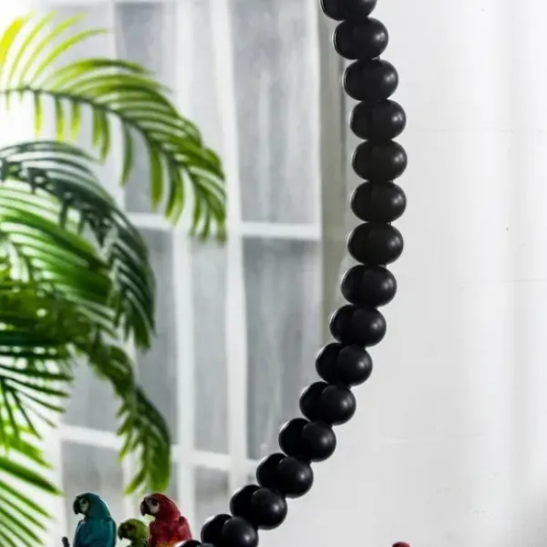 Decorative Mirrors-Kirkland's Home Black Metal Round Beaded Wall Mirror