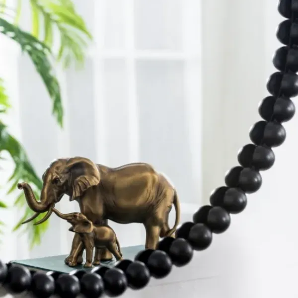 Decorative Mirrors-Kirkland's Home Black Metal Round Beaded Wall Mirror