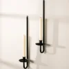 Sconces-Kirkland's Home Black Metal Taper Candle Holder Sconces, Set Of 2