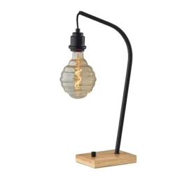 Table Lamps-Kirkland's Home Black Metal Textured Edison Table Lamp Gold