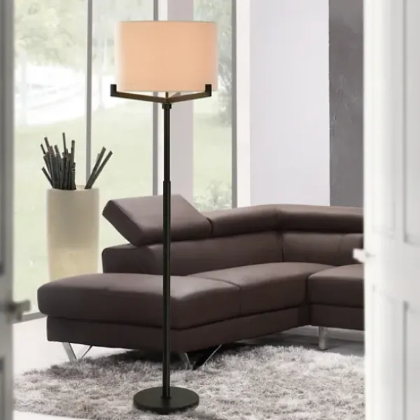 Floor Lamps-Kirkland's Home Black Metal Tri-Arm Floor Lamp Tan