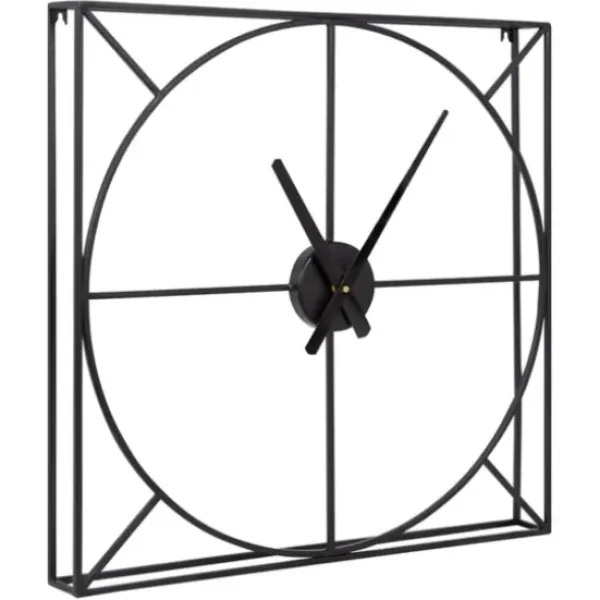 Clocks-Kirkland's Home Black Metal Willet Wall Clock